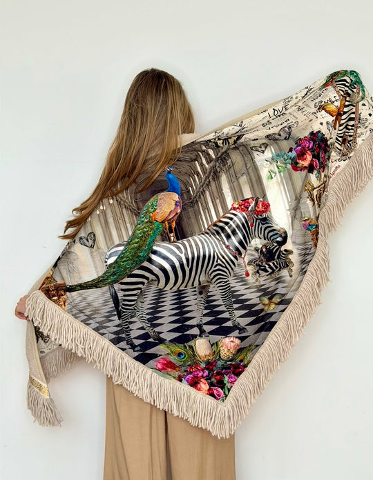 Reversible shawl Fantasia | Off white