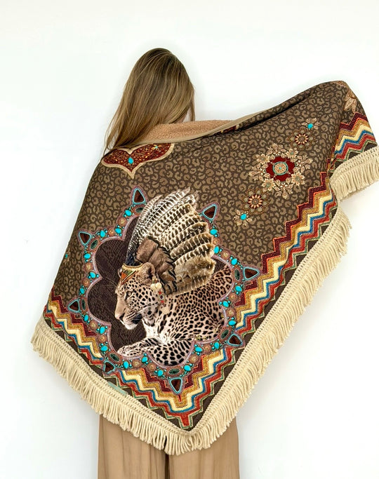 Reversible shawl  Sadye | Boucle |Camel