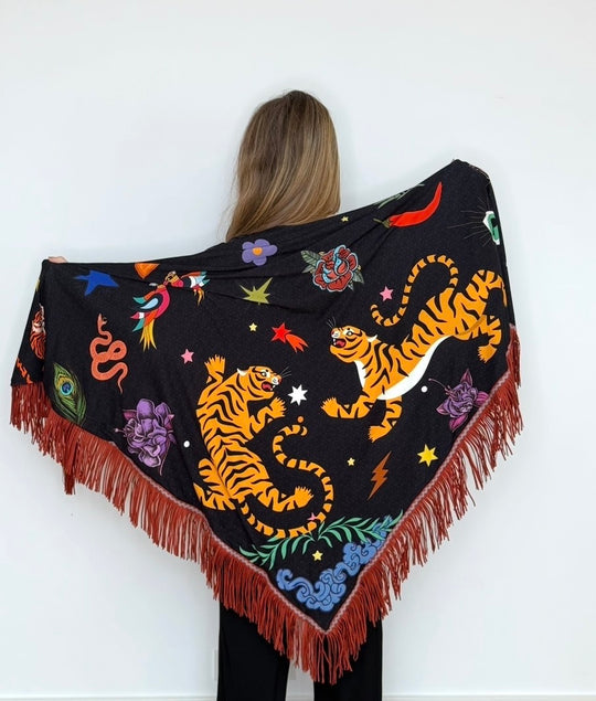 XL-scarf Crazy tiger