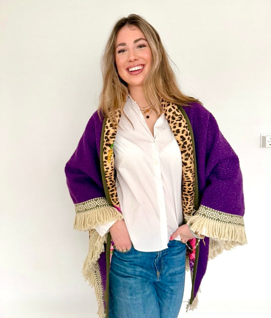 Reversible shawl Imani-Purple