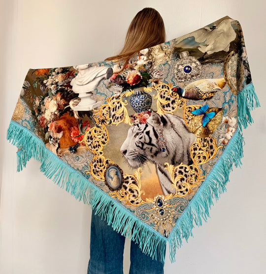 XL scarf-Home of Fantasy turquoise