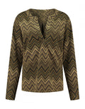 Jadore Blouse | green, taupe,gold